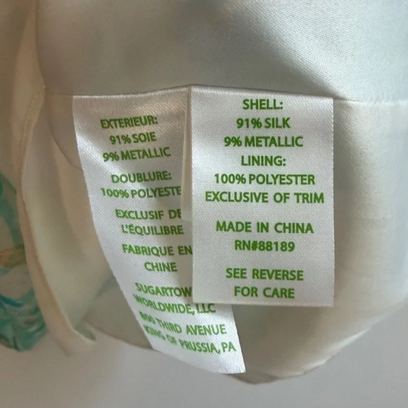 Lily Pulitzer silk tunic dress with blue floral and metallic pattern, spring! - Picture 8 of 10